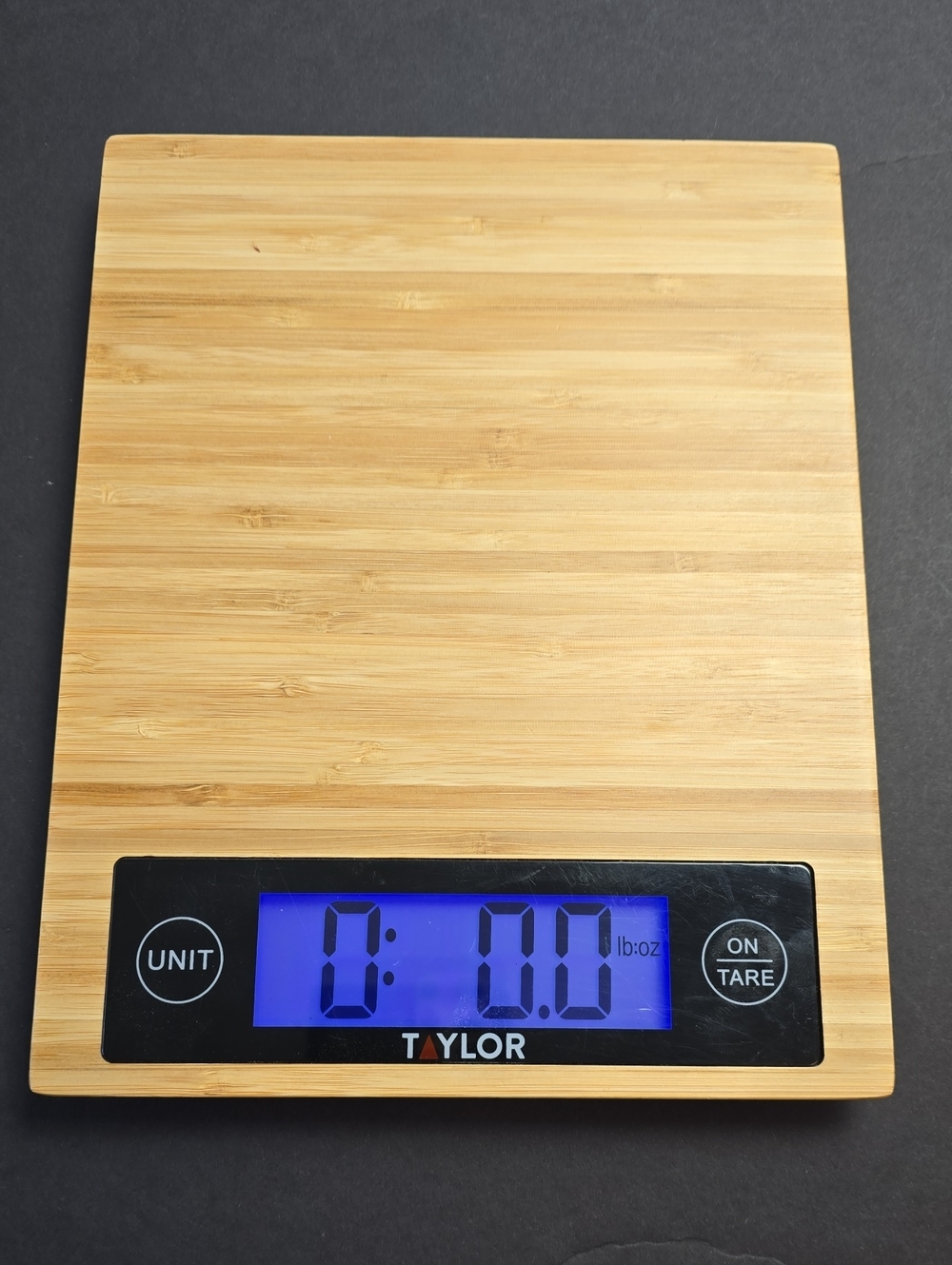 Taylor Bamboo Digital Scale with Blue Backlit Display Model 3828-21